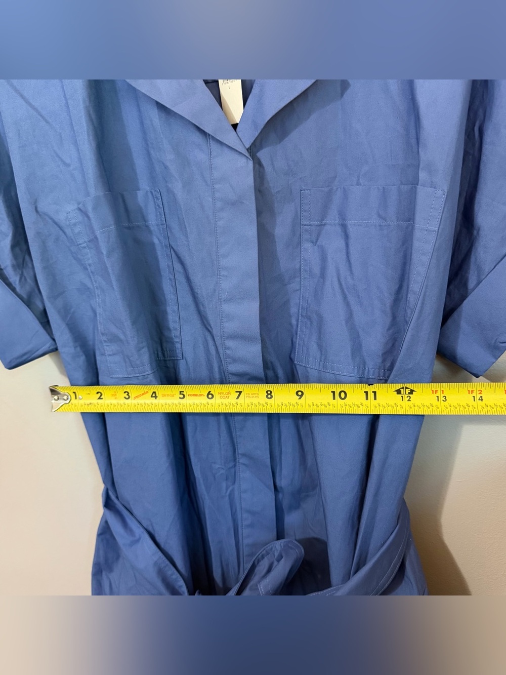 Women’s blue Banana Republic tie-waist midi shirtdress size large NWT - Picture 5 of 6